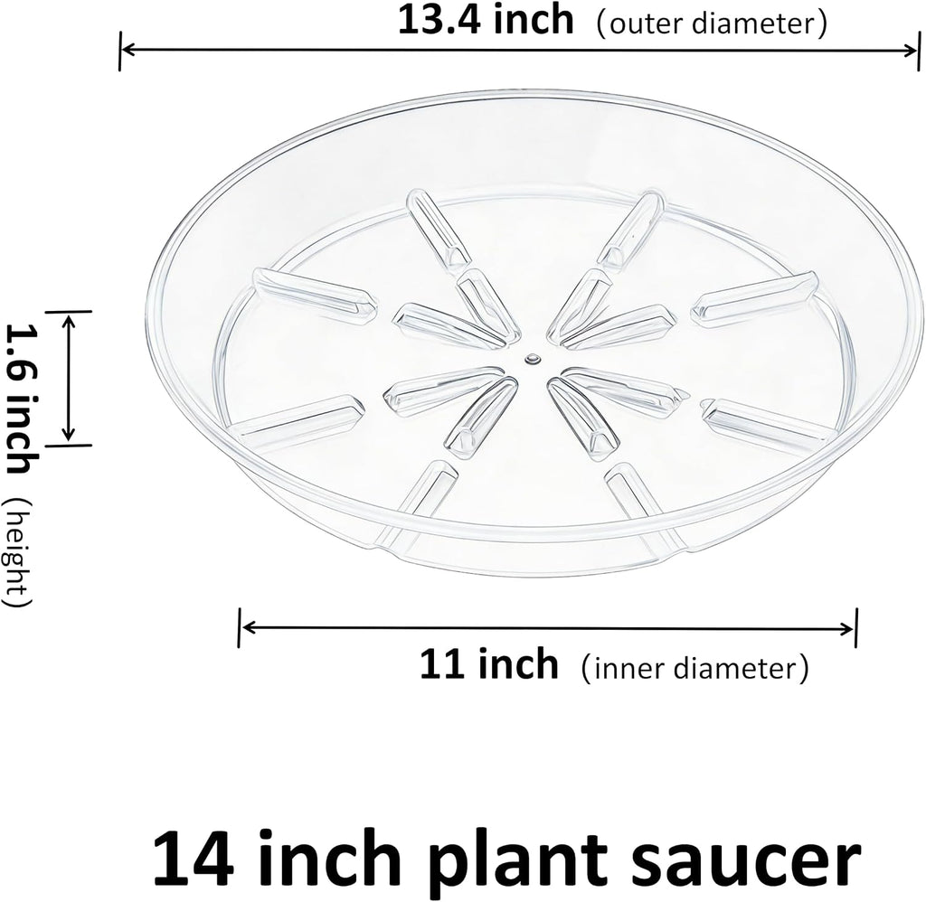 4 Pack of 14 inch Plant Saucer Plant Tray, Plastic Plant Saucer, Plant Tray for Pots, Plant Saucers for Indoors