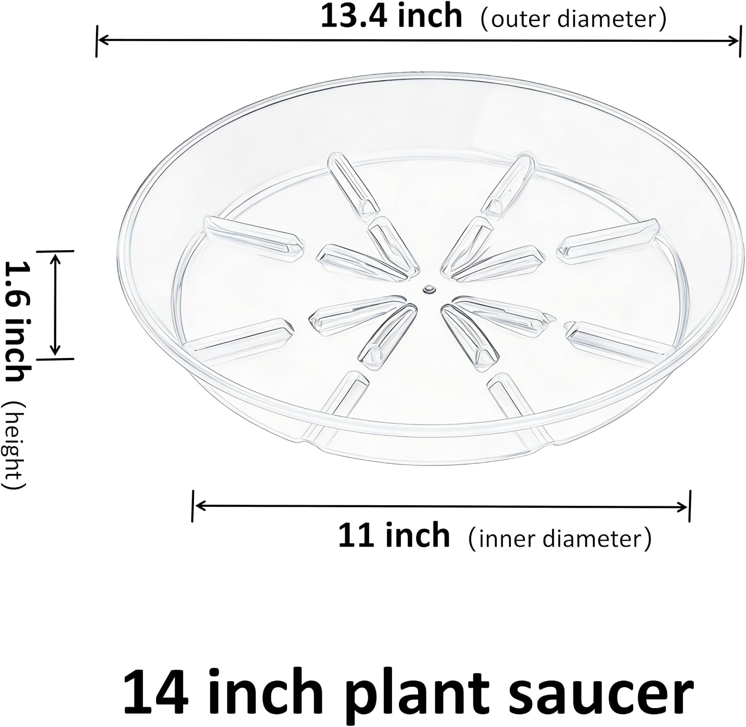 4 Pack of 14 inch Plant Saucer Plant Tray, Plastic Plant Saucer, Plant Tray for Pots, Plant Saucers for Indoors