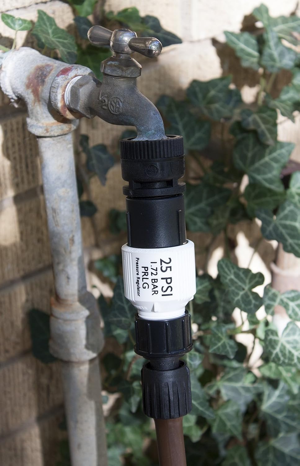 Drip Irrigation Faucet Adapter Kit: Connect 1/2" Tubing to Faucet or Hose, Backflow Preventer, Filter, Pressure