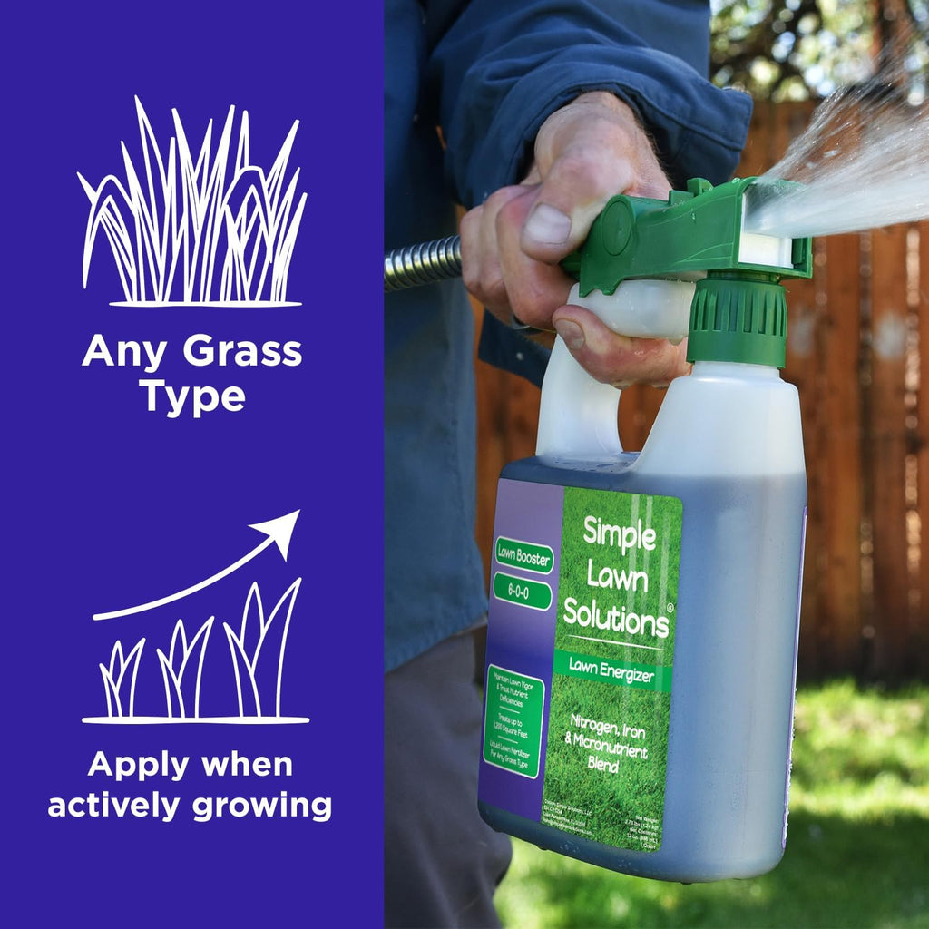 Commercial Grade Lawn Fertilizer with Iron- Liquid Fertilizer Spray- Nitrogen and Iron for Deeper Green Turf- Any Grass