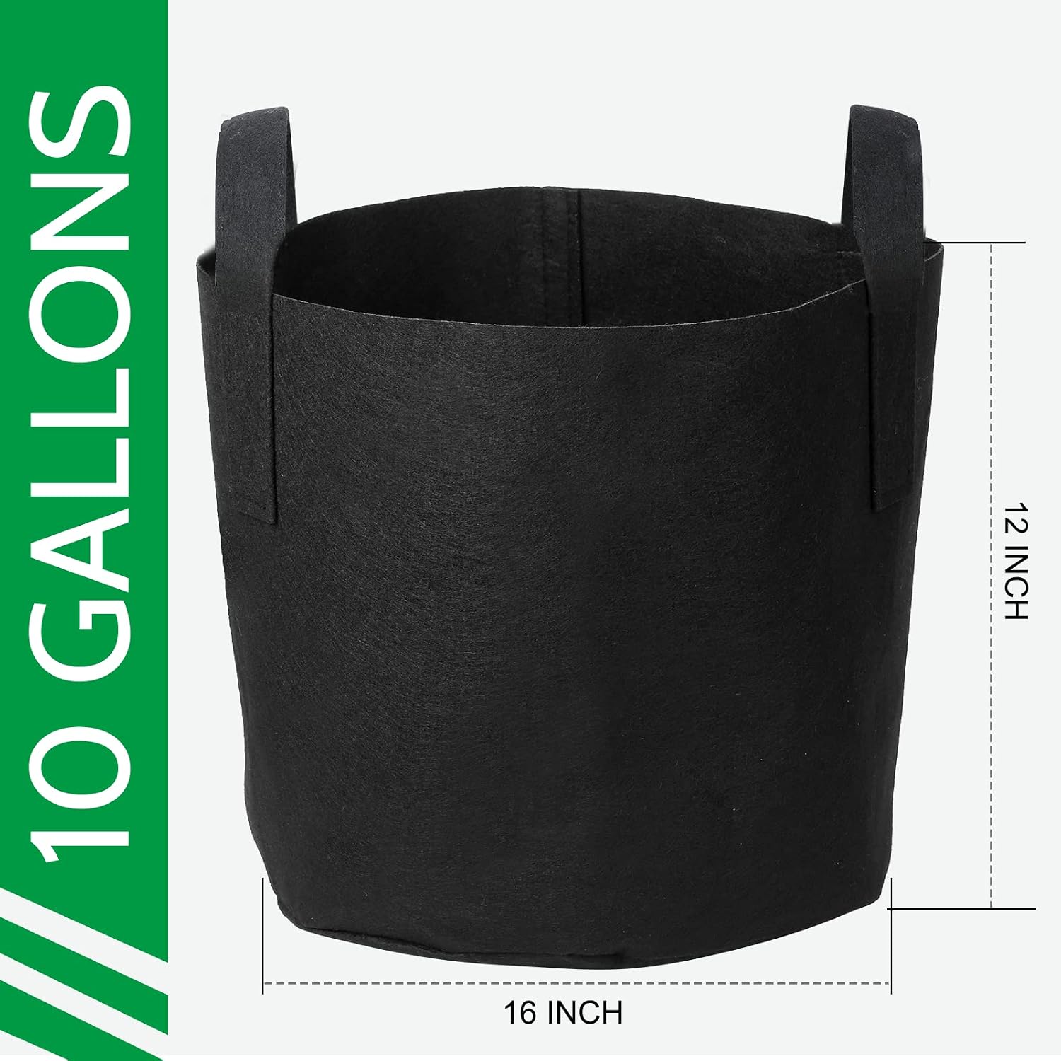 24-Pack 10 Gallon Nonwoven Grow Bags, Plant Grow Bags，Heavy Duty Aeration Fabric Pots with Durable Handles, Come with