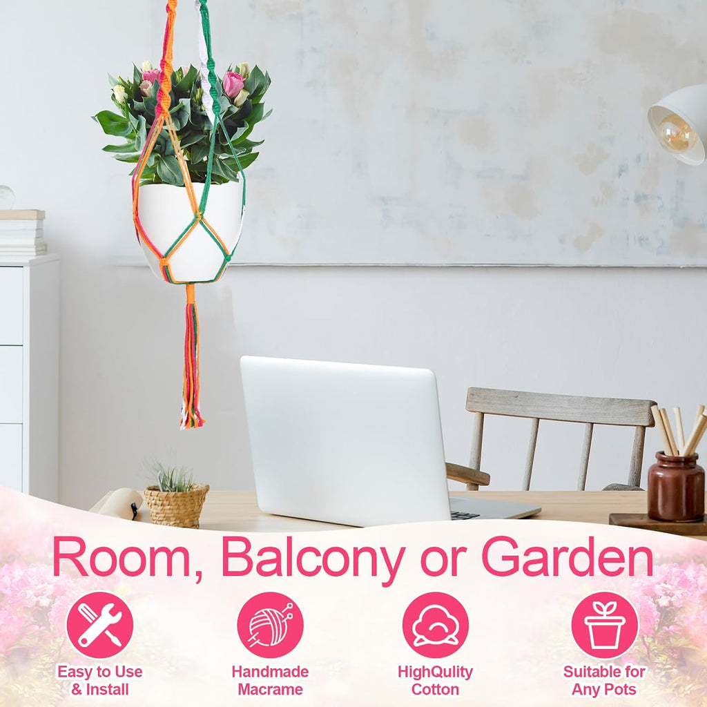 12 Pcs Macrame Plant Hangers Macrame Hanging Planters for Indoor Plants Handmade Boho Hanging Baskets Flower Pots