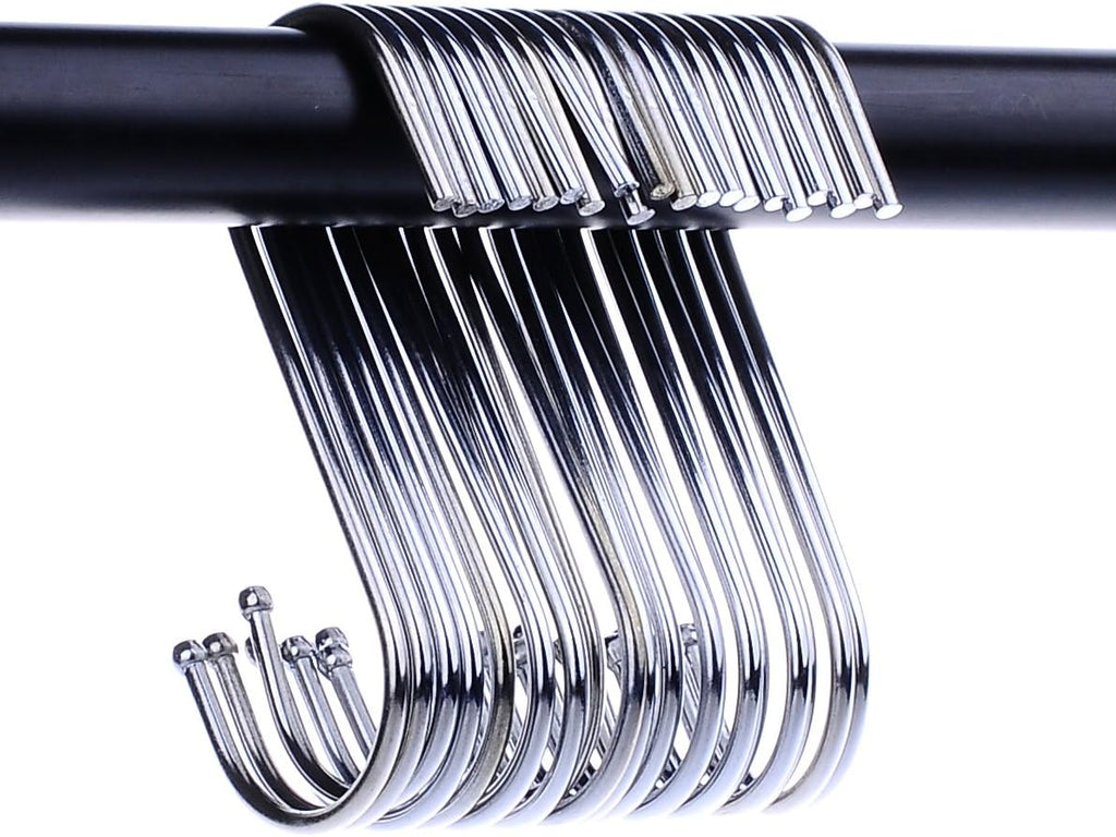 120 Pack 3.5 inch Heavy Duty S Hooks - Plants, Outdoor, Light, Cup, Large Hangers for Kitchen, Bathroom, Bedroom and