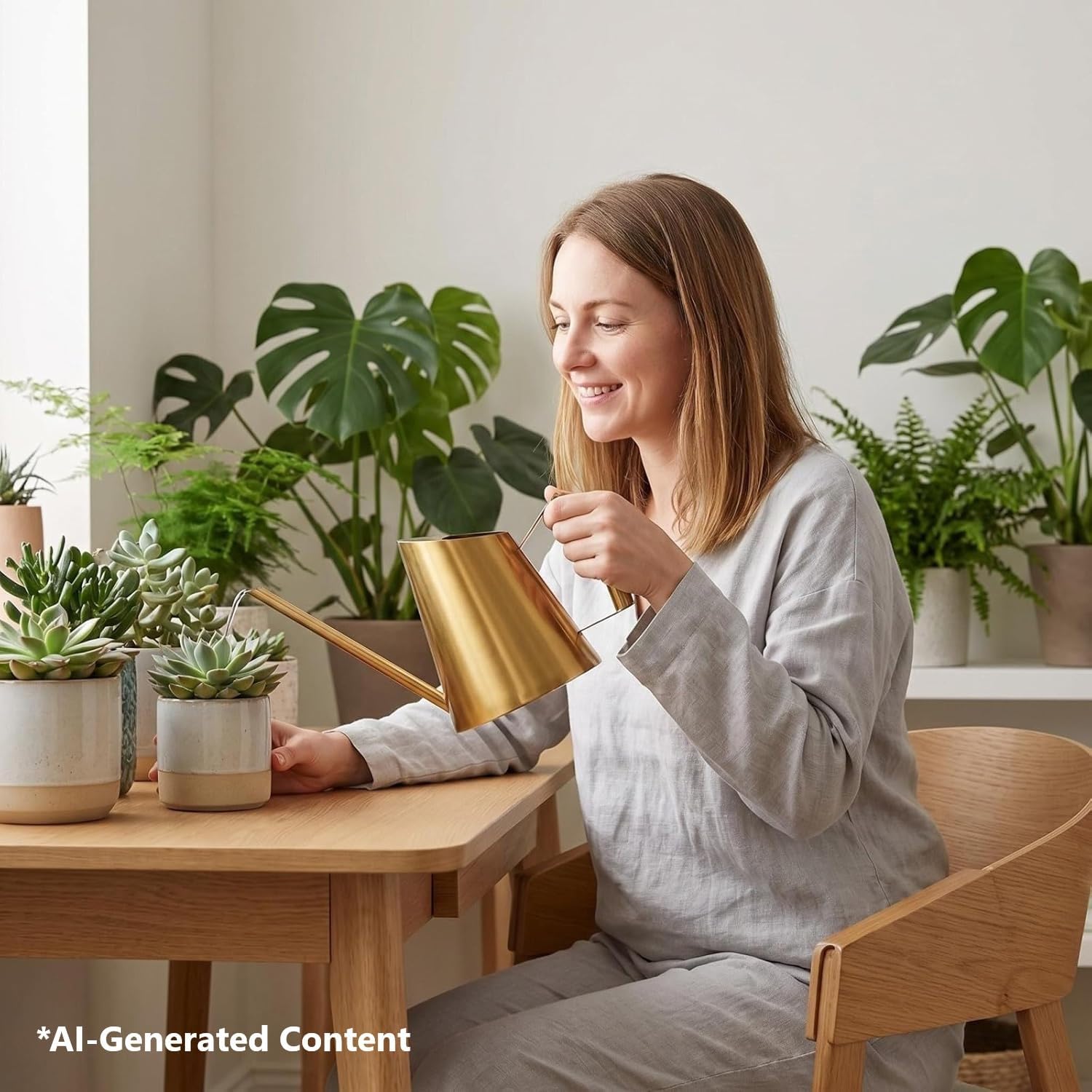 13.6 oz Watering Can Indoor Plants Stainless Steel Plant Waterer Watering Pot Sprinkle Pot Garden Flowers Plants Flower