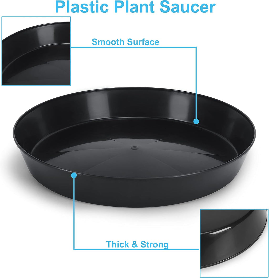 Saucer, 12 Inch, Black case of 100 | 10.1 Inch Base, Case of 100, Polypropylene