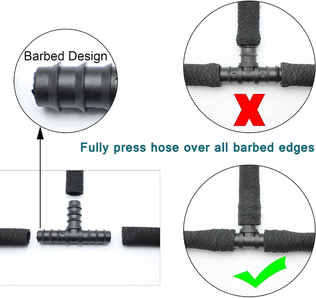 Garden Soaker Hose 100ft 1/2" Short Rubber Drip Hoses Soaking, Heavy Duty Round Water Seeper Soaker Hoses Kit For Trees