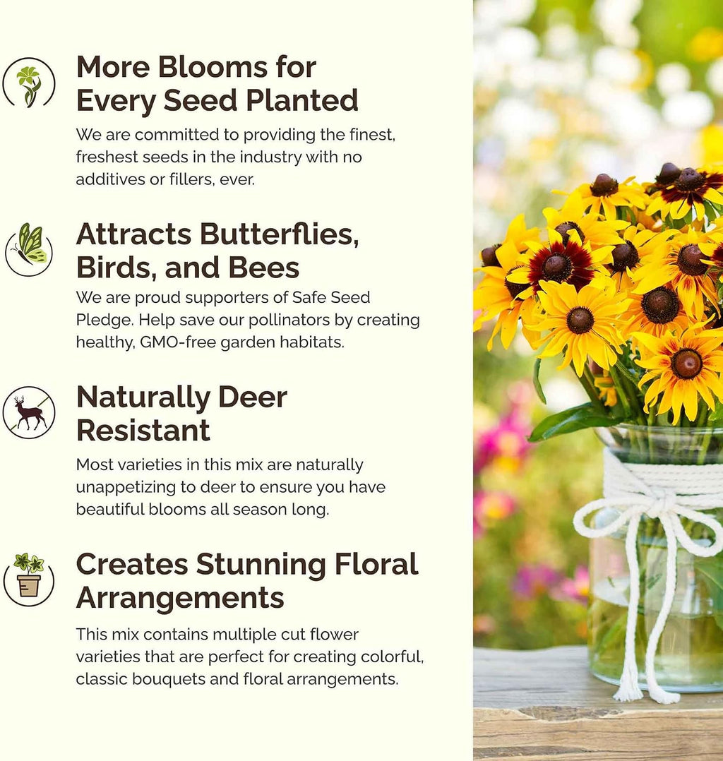 Eden Brothers Midwest Wildflower Mixed Seeds for Planting, 10 lb | 4,800,000+ Seeds with Cornflower, Candytuft, Mexican