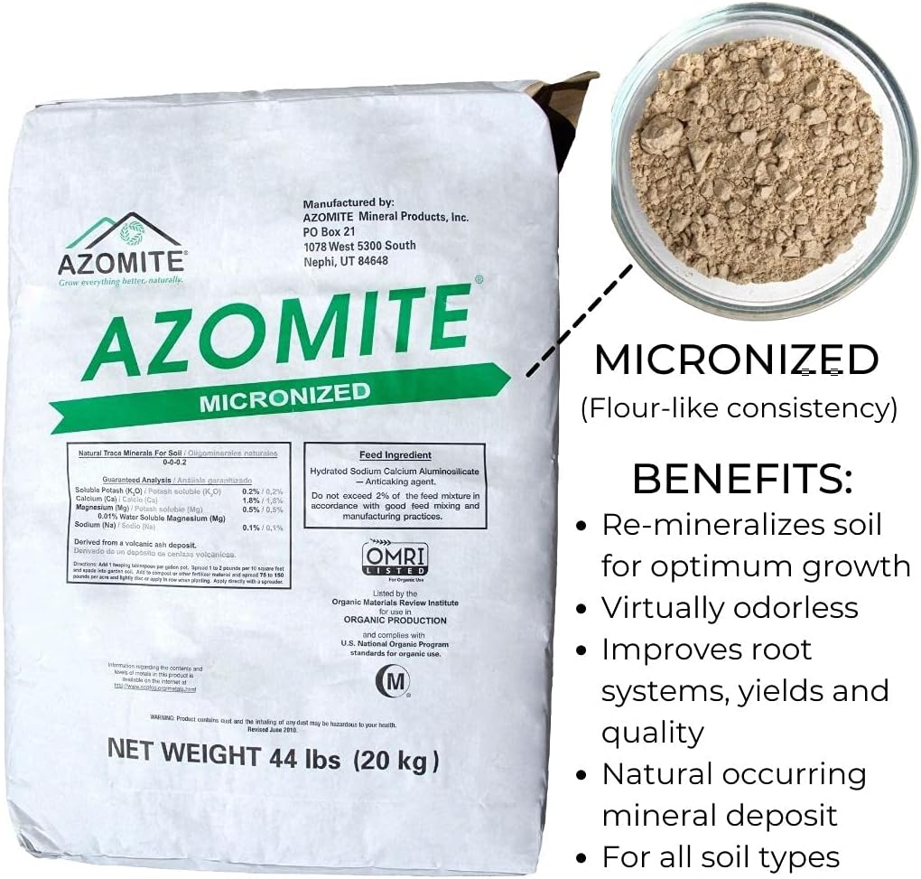 5 Pounds of Azomite - Organic Trace Mineral Powder - 67 Essential Minerals for You and Your Garden by Raw Supply