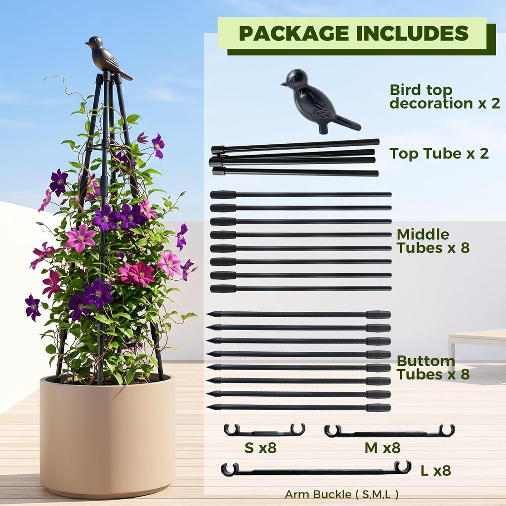 2 Pack Cucumber Trellis, 4FT Cucumber Trellis for Raised Bed, Garden Obelisk Trellis for Climbing Plants Outdoor