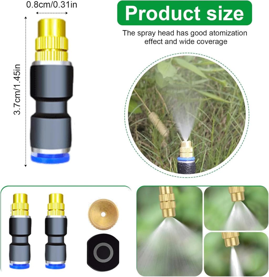 Update Drip Irrigation Kit, 82FT Automatic Watering System with 20 Replaceable 360° Bendable Sprayers, Atomizing Copper