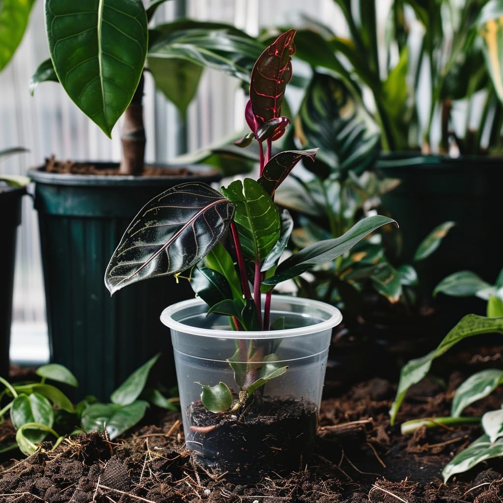 FUIJOL 50 Pack 3/4/5/6/7 Inch Clear Nursery Pots with Drainage Holes | Durable Plastic Nursery Pots for Plants