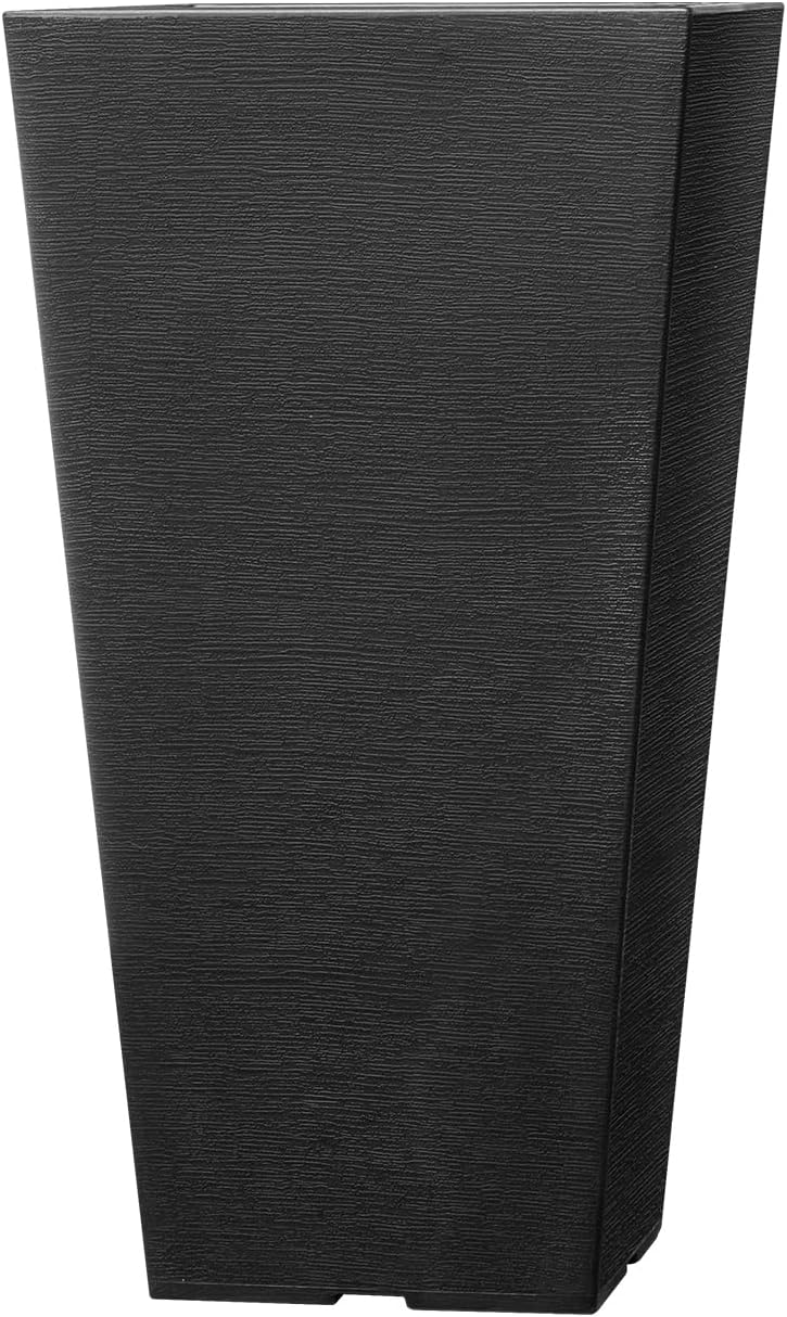 VEVOR Set of 2 Tall Outdoor Planters 22inch, Large Planters for Outdoor Indoor Plants, Black Front Porch Planter Flower