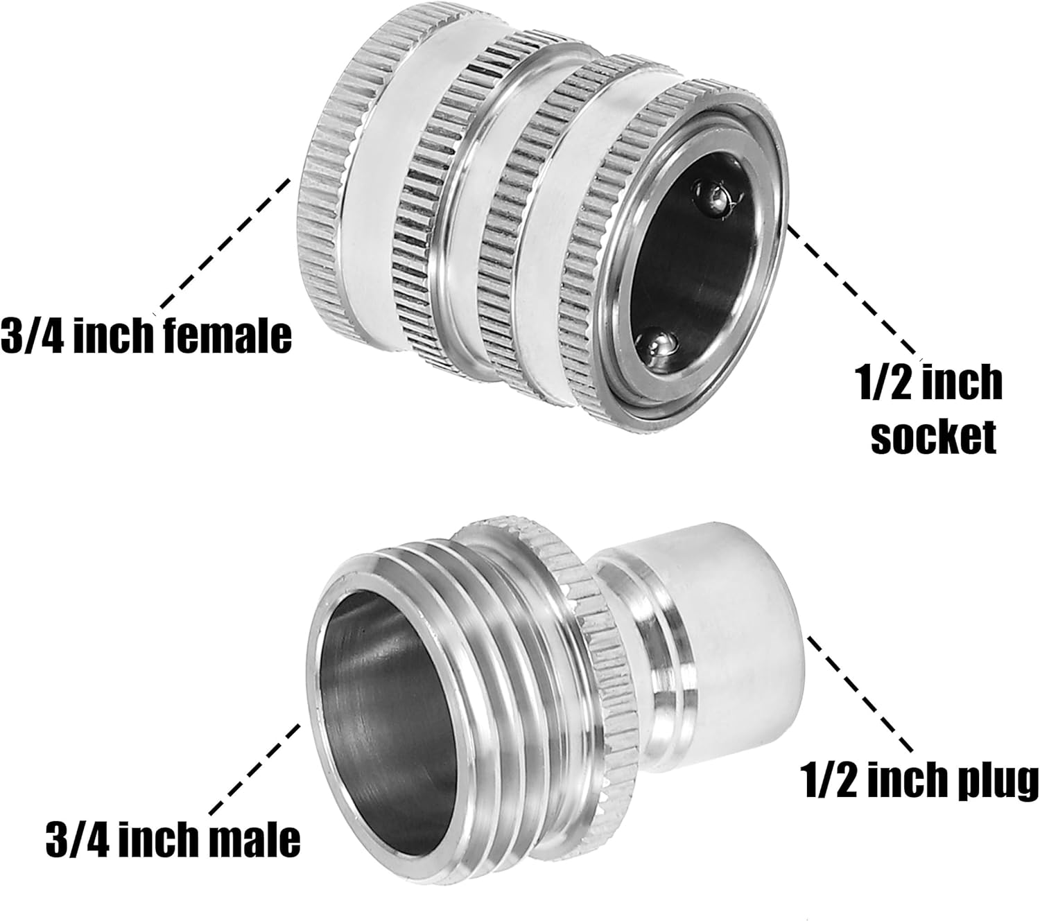 M MINGLE Garden Hose Quick Connect Fittings, Garden Hose Shut Off Valve