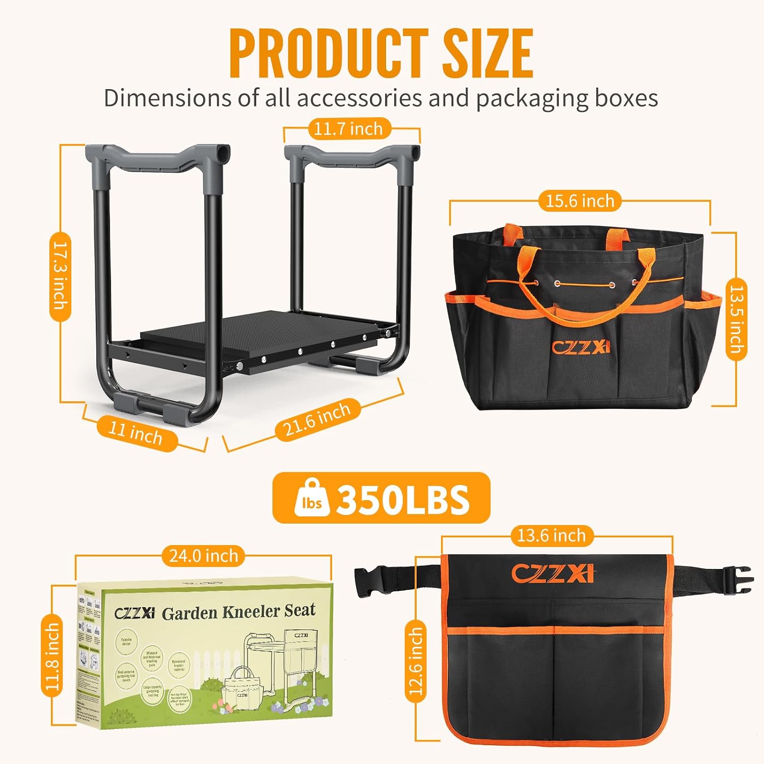 CZZXI Garden Kneeler and Seat, Wider and Thicker Kneeling Pad | Heavy Duty Gardening Stool with Gardening Tool Pouch