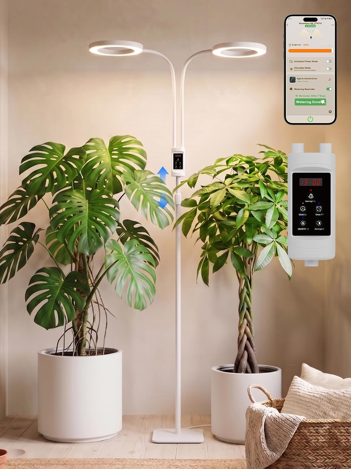 GLOWRIUM Smart Grow Lights for Indoor Plants,Plant Light with Bluetooth App