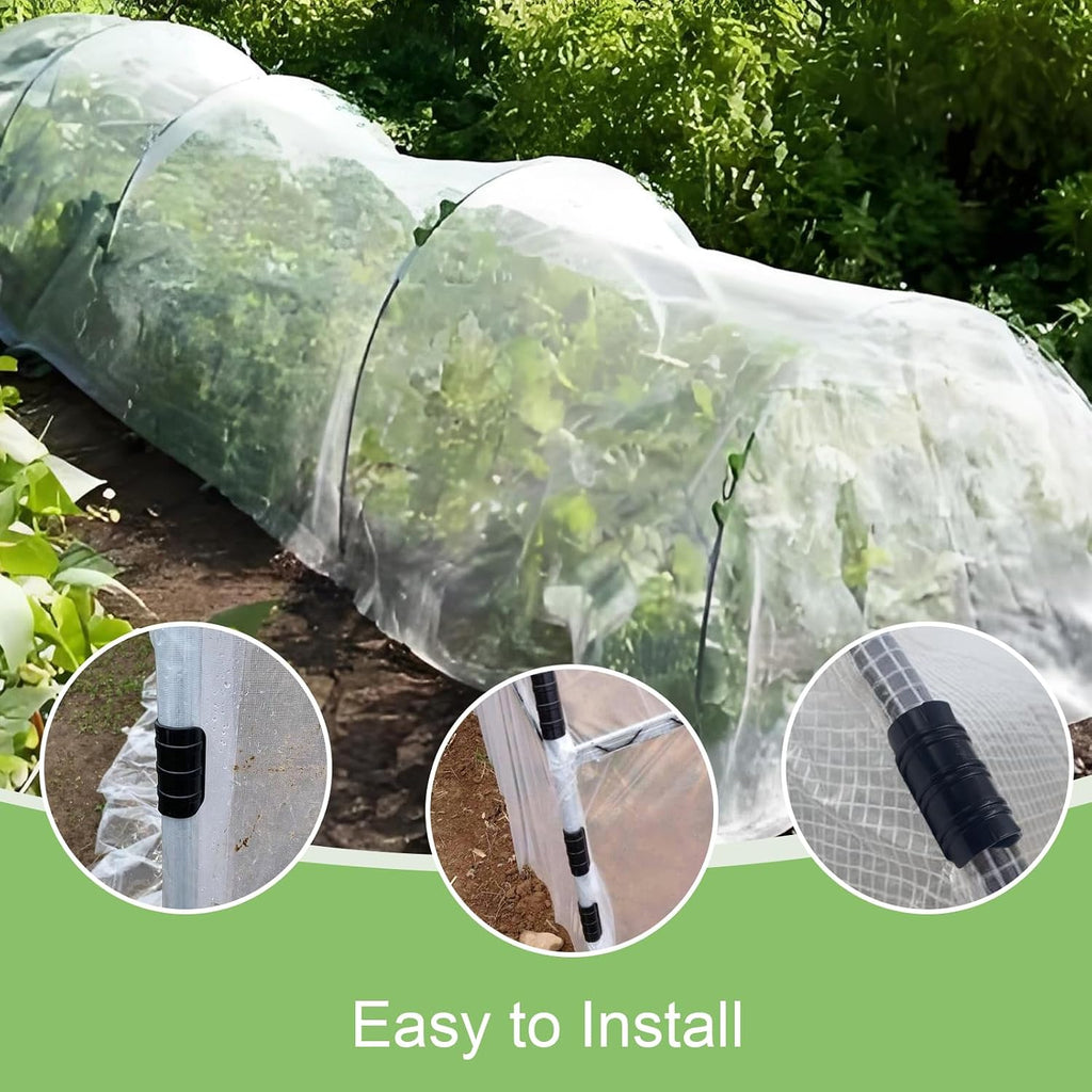 60PCS Greenhouse Clips, 1 Inch Greenhouse Clamps, Gardening and Farming Tube Clips, ABS Plastic Clamps for PVC Pipe