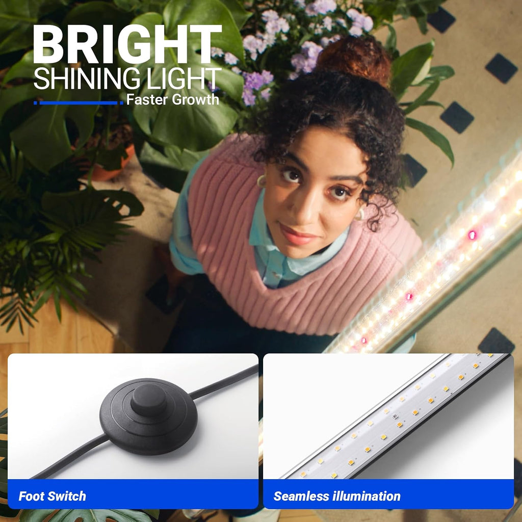 Barrina T10 Vertical Grow Light, 4FT 42W, Full Spectrum, High PPFD | Grow Lights for Indoor Plants, Standing Side