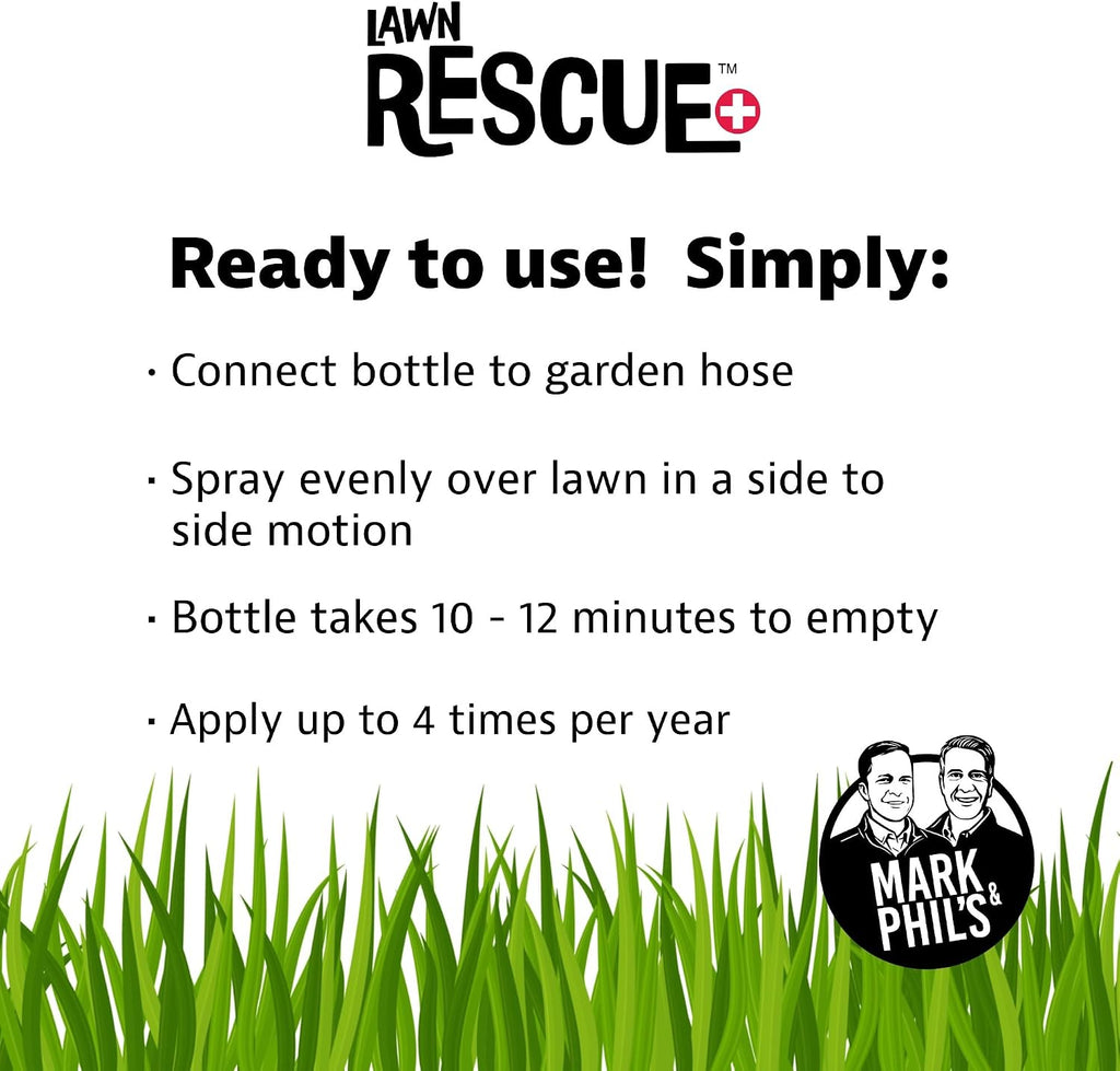 Lawn Rescue by Mark and Phil’s, Liquid Lawn Fertilizer, Fast Lawn Recovery for Summer Heat and Drought Stress, 20-0-0