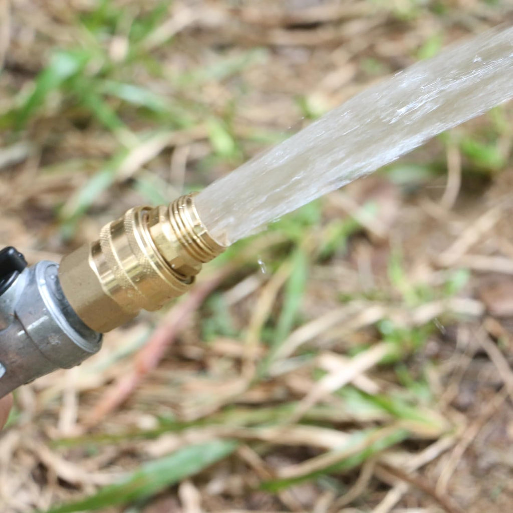 3/4-inch Full Flow Super Heavy Duty Hose Quick Connect Fittings, Lead-free Brass Full Port Garden Hose Quick Connector