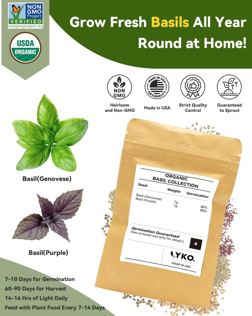 LYKOCLEAN Herb Seed Pod Kit Compatible with AeroGarden Hydroponics Growing System, Complete Indoor Gardening Supply