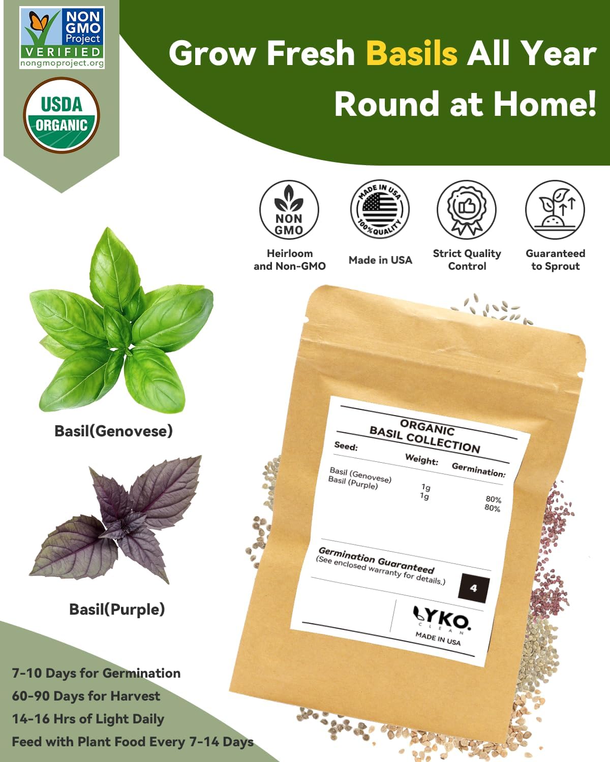 LYKOCLEAN Herb Seed Pod Kit Compatible with AeroGarden Hydroponics Growing System, Complete Indoor Gardening Supply