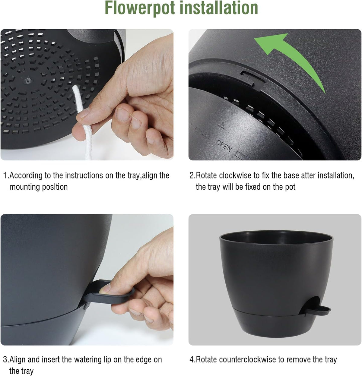 WSMKSZ 12/10/9 inch Large Self Watering Pots, Planter, Plant Pots with Mesh Drainage Holes for Indoor Outdoor Garden