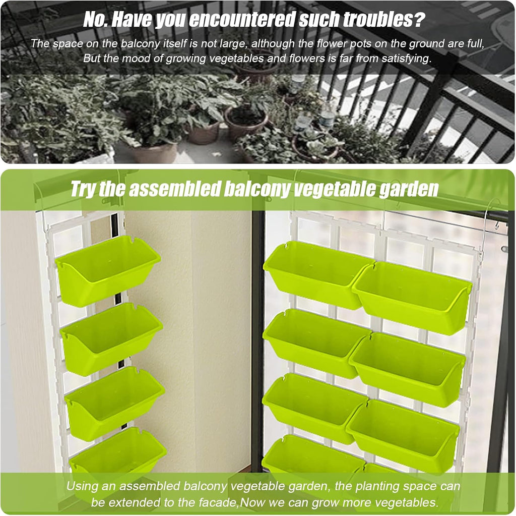 Vertical Garden Wall Planter, Wall Mounted Planter 4-Tier 8 Pockets Vertical Garden Wall Planter Raised Beds Hanging