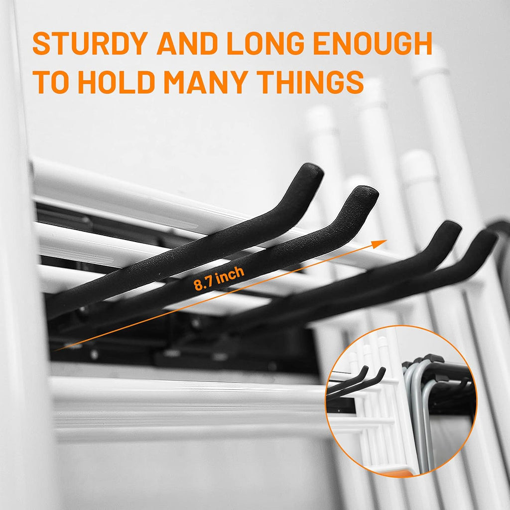 Wallmaster Garage Storage Organization Wall Mount, Garden Tool Rack Organizer Heavy Duty Folding Chair Hangers with 6