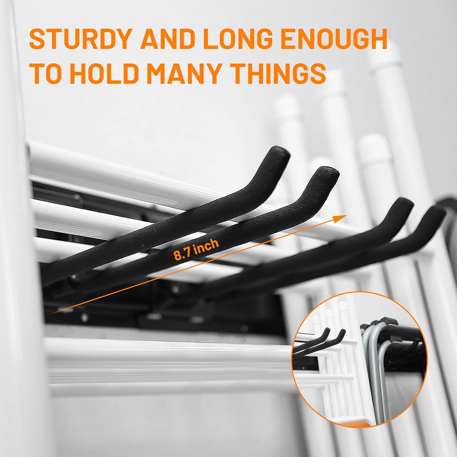 Wallmaster Garage Storage Organization Wall Mount, Garden Tool Rack Organizer Heavy Duty Folding Chair Hangers with 6
