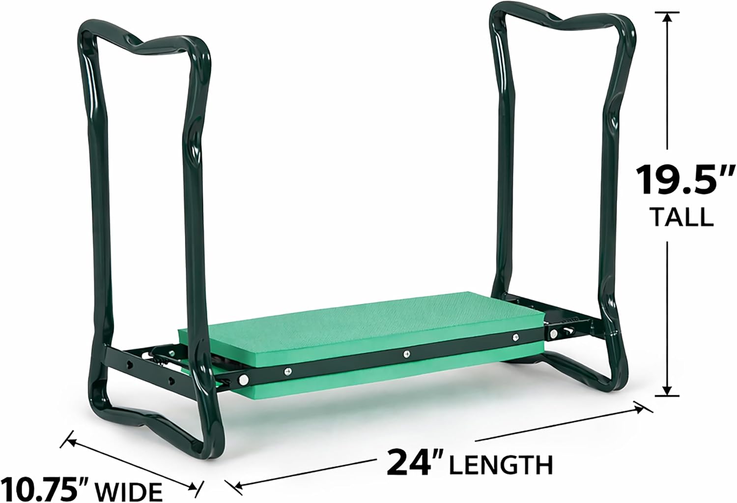 Backyard Expressions Garden Kneeler & Seat – 2-in-1 Garden Stool and Kneeler, Foldable Gardening Bench with Cushioned