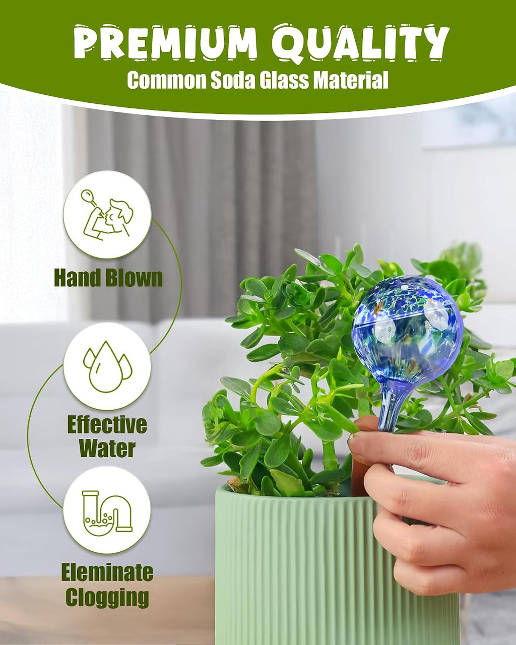 Iridescent Self Watering Globes, Glass Rainbow Plant Watering Globes, Self Watering Planter Insert, Automatic Plant