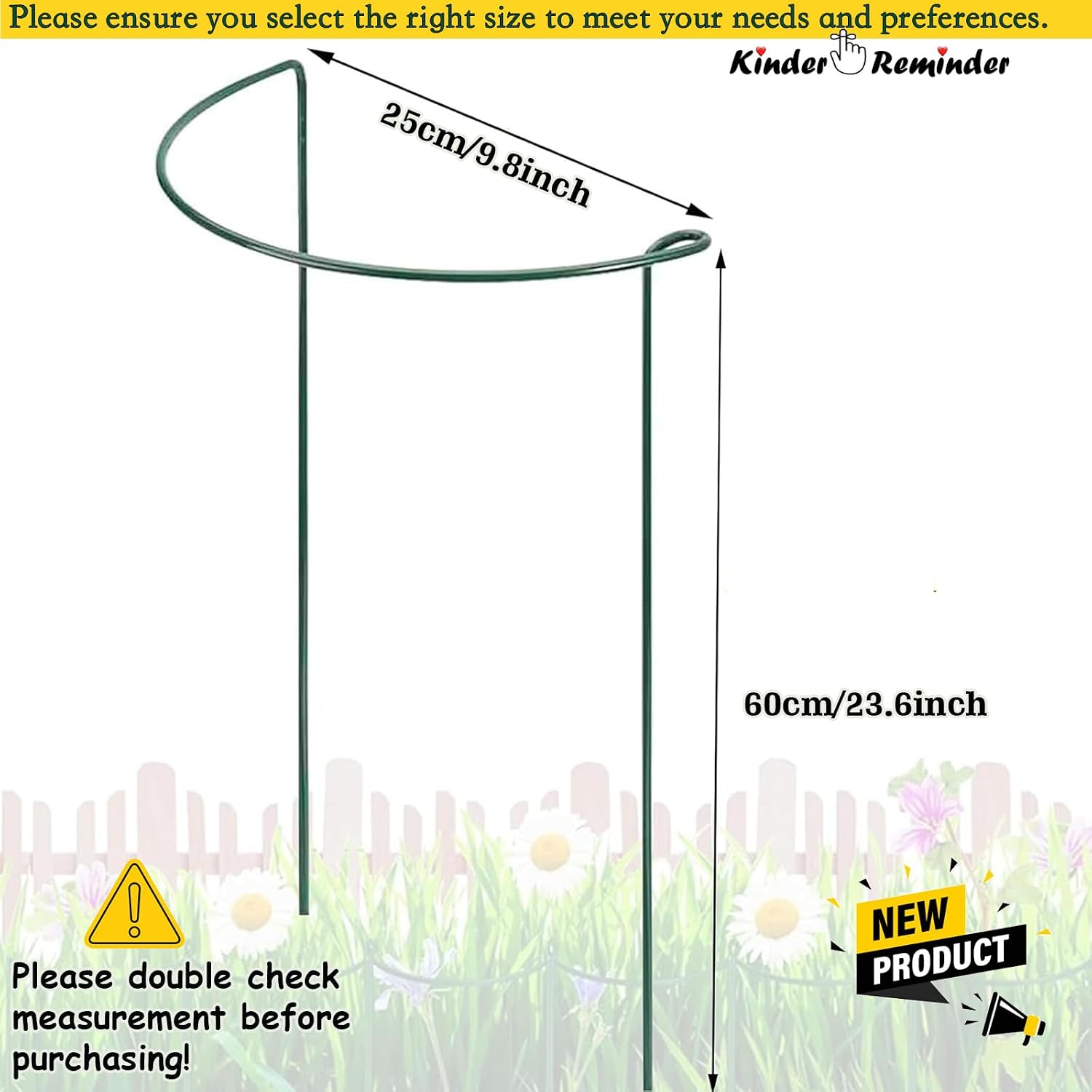 24 Inch Peony Cages and Supports for Large Hydrangea Bushes, Outdoor Plants, Heavy Duty Tall Plant Support Stakes, 12