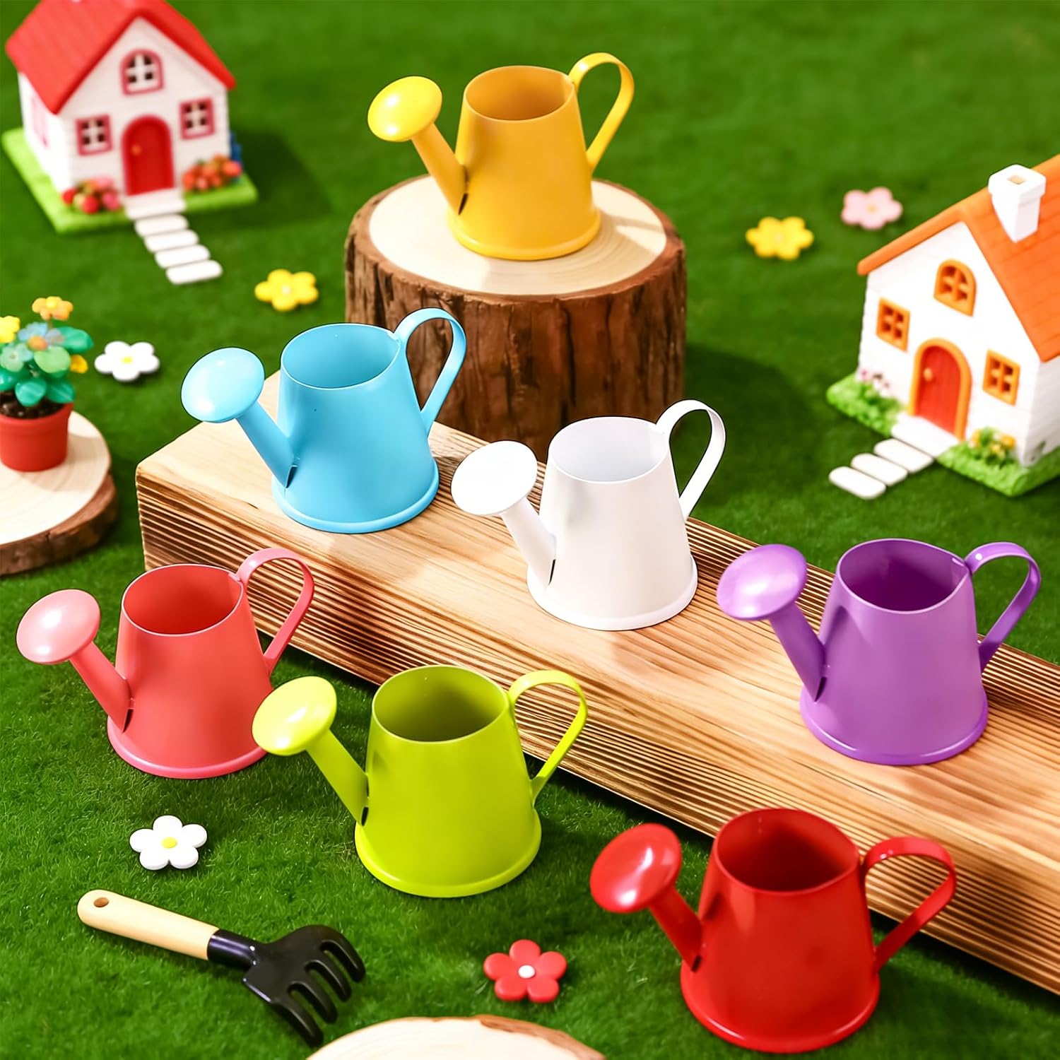 14 Pcs Mini Watering Can Miniature Color Watering Pot Garden Water Can Mini Kettle for House Crafts Party Favors