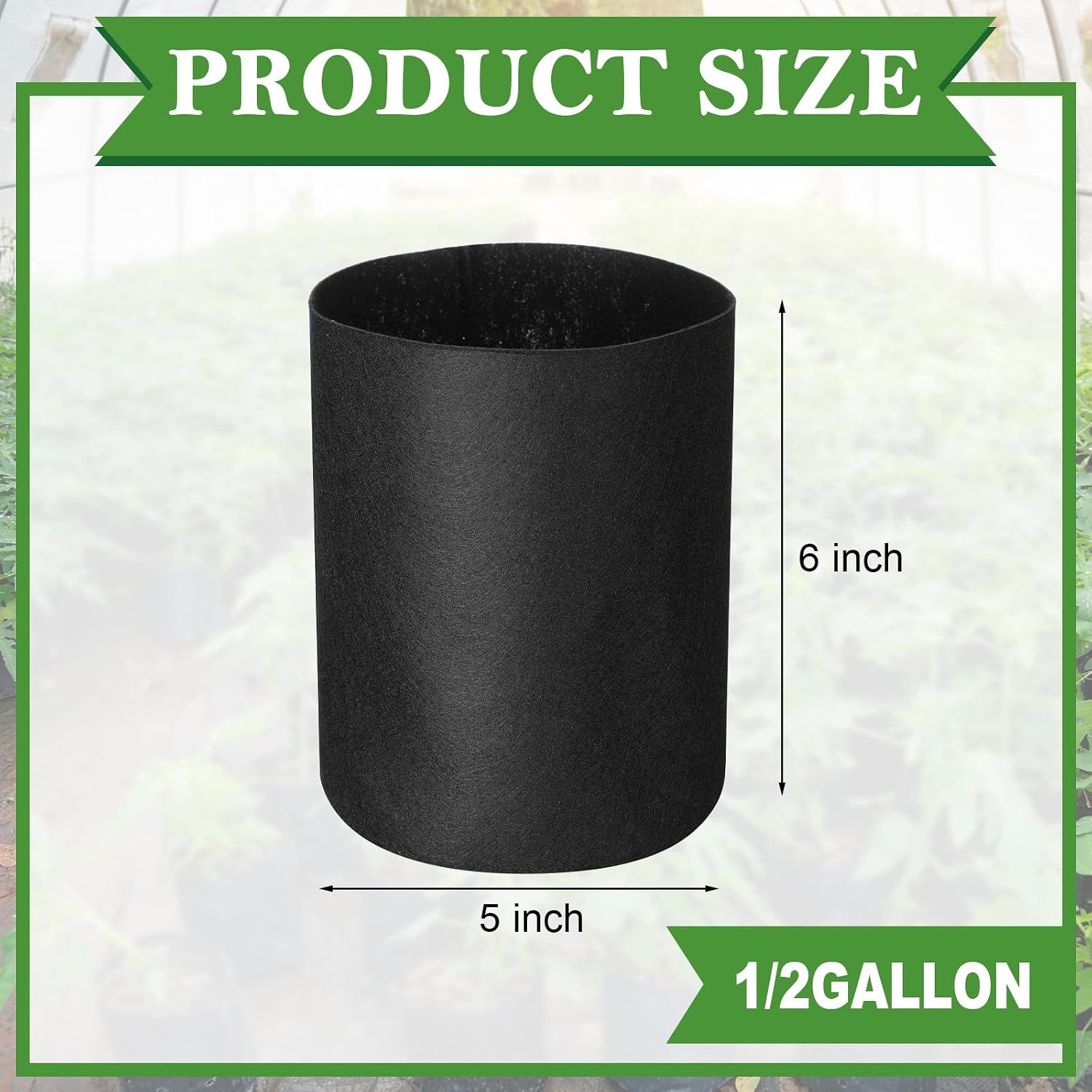 20 Pcs 1/2 Gallon Aeration Fabric Pot Plant Grow Bag Small Grow Bags for Seed Starting Soil Transplant Home Garden