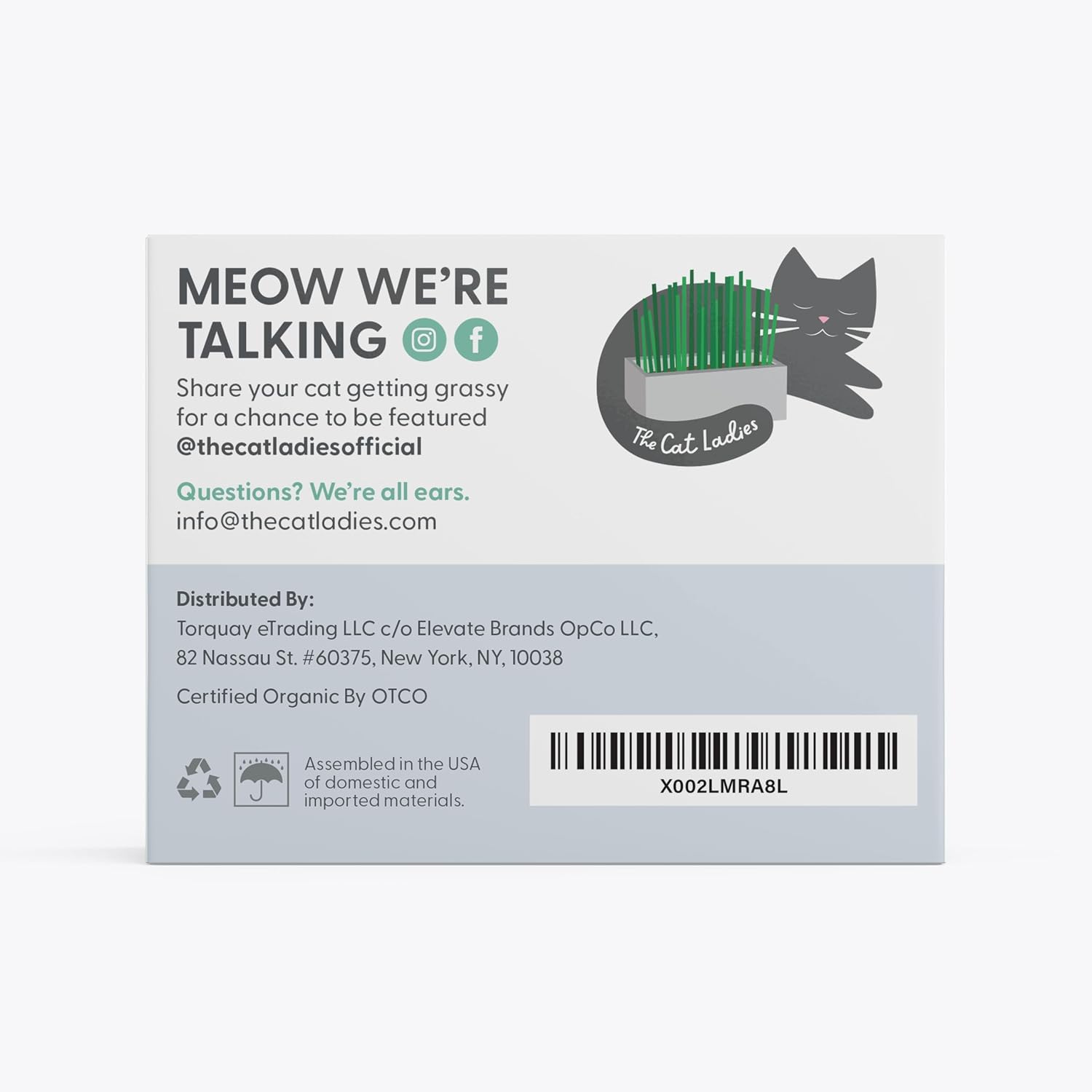The Cat Ladies Cat Grass Kit with Rustic Wood Planter, Seed and Soil. Easy to Grow for Indoor or Outdoor Cats, Dogs and
