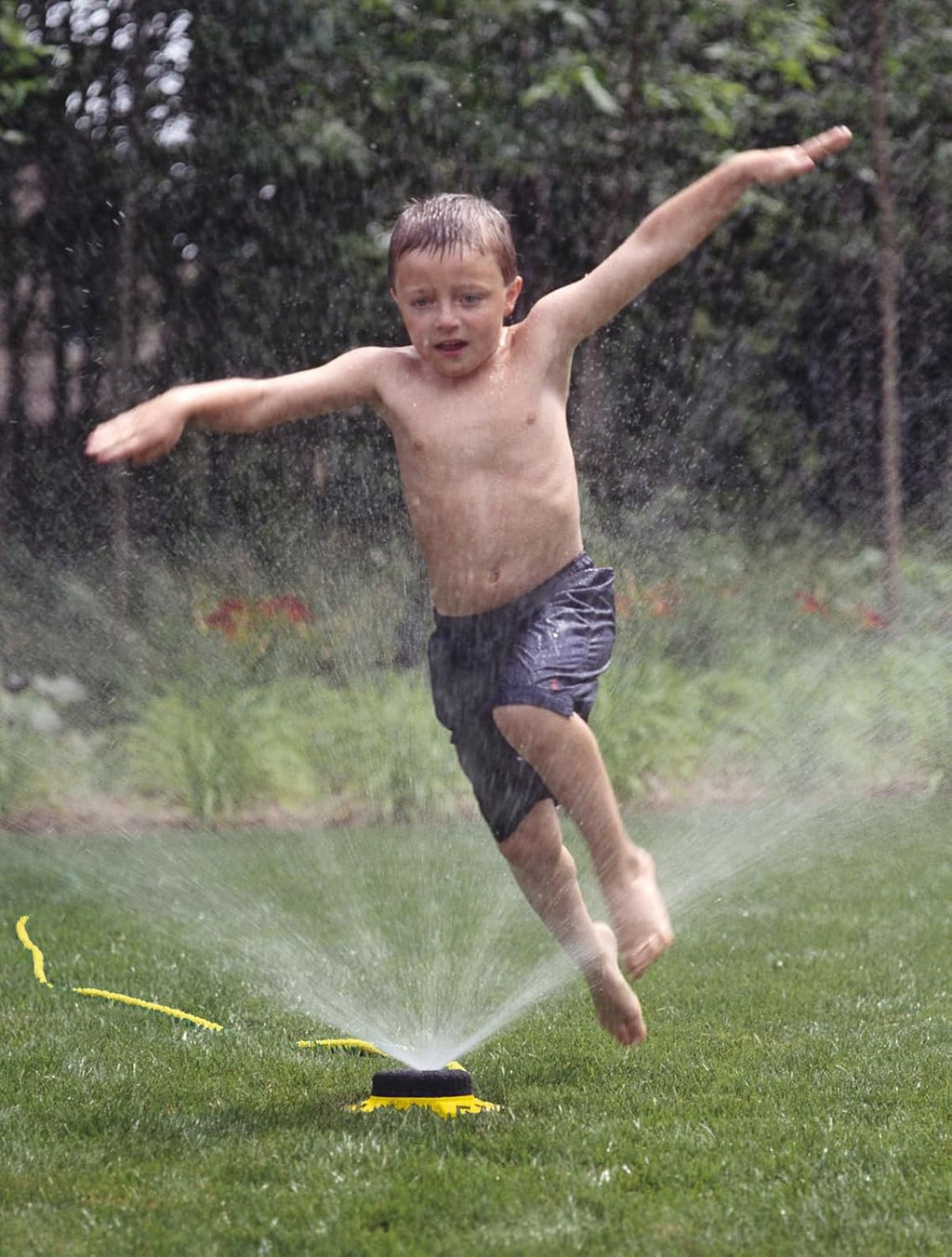 Dramm 15025 ColorStorm 9-Pattern Turret Sprinkler with Heavy-Duty Metal Base, Blue