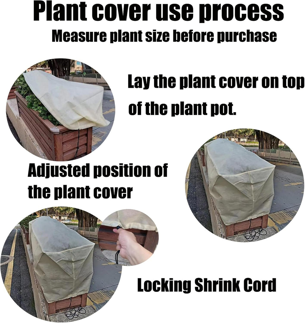 EJW Planter Cover, Plant Covers Freeze Protection,4 Pack 39.3"*17.7"*15.7" Planter Covers for Winter, Frost Cloths for