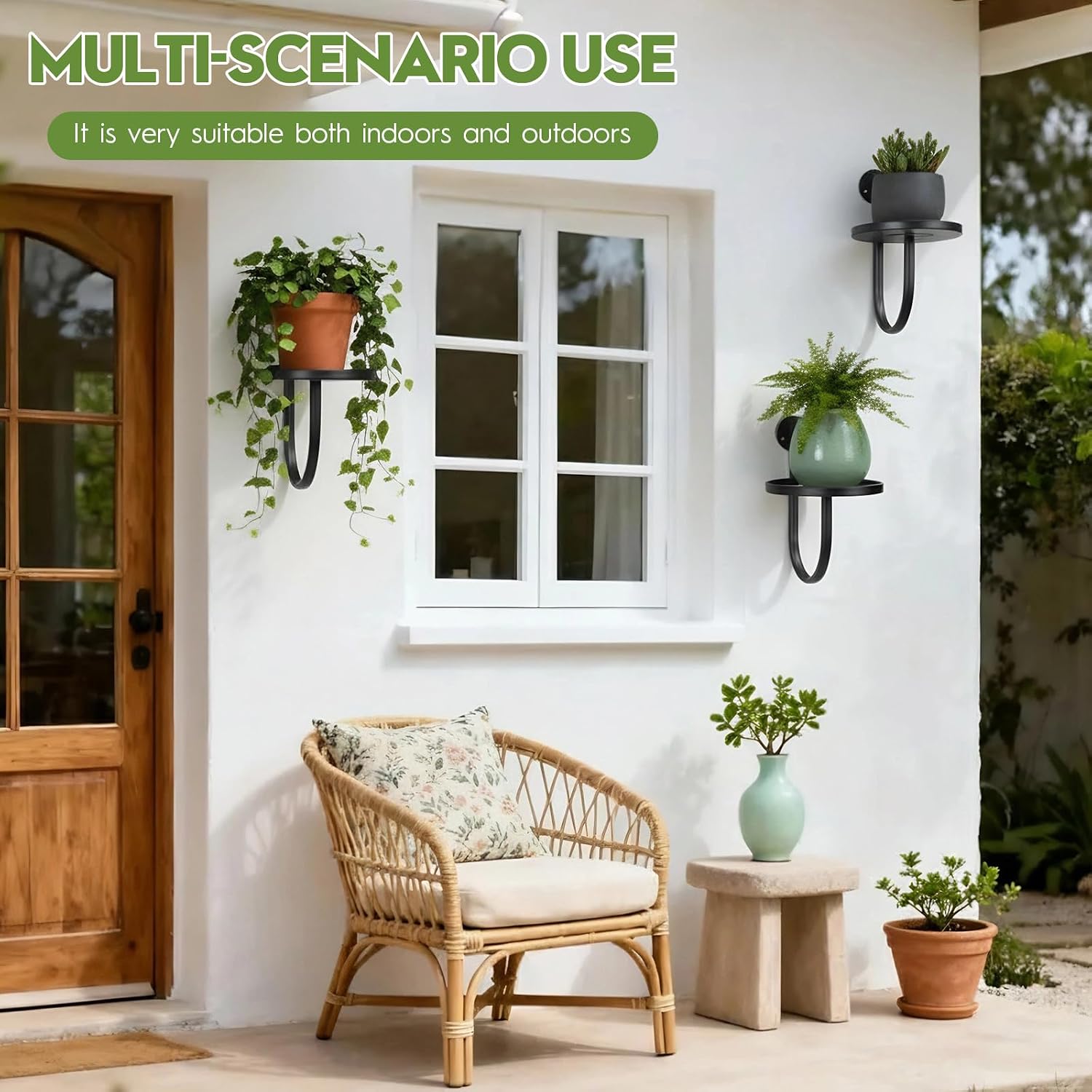Wall Plant Holder and Hanging Planters for Indoor Plants,Plant Hangers for Indoor Wall Decor and Outdoor Plant Stand(3