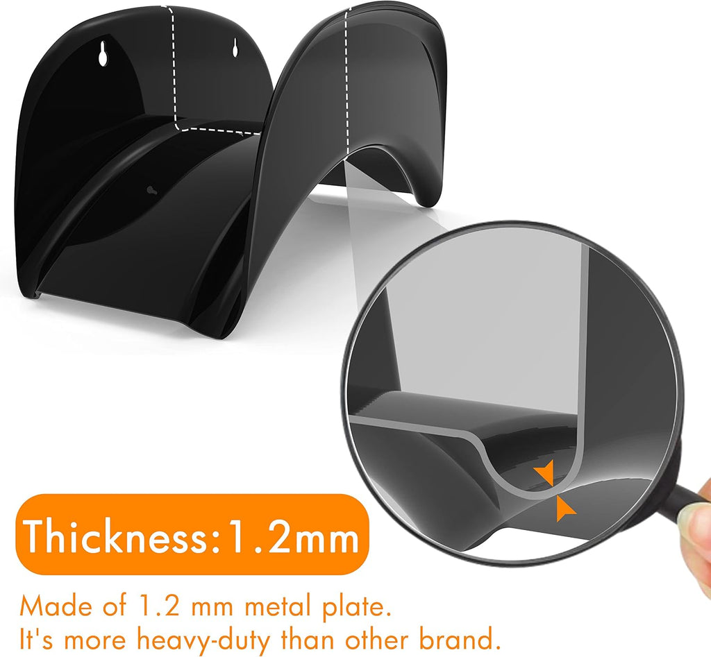 Gardzen 2-Pack Heavy Duty Hose Hanger Wall Mount Black | Durable Garden Hose Hanger Rack for Outdoor Storage, Keeps