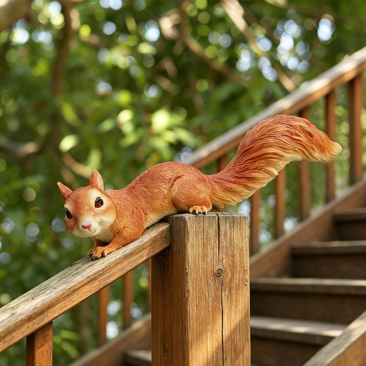 Squirrel Garden Statue Outdoor Decor, 13.8''(L)Resin Squirrel Figurine | Resin Squirrels Sculpture Decoration for Yard