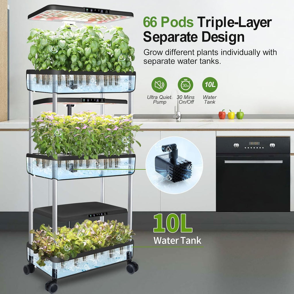 Hydroponics Growing System Indoor Garden - DRYADES Herbs Garden Kit Indoor with LED Grow Light Grow Anything Plants