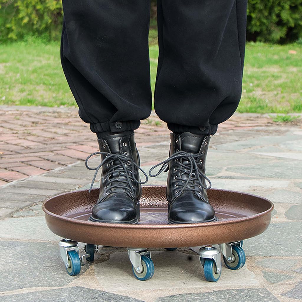 2 Pack 20" Heavy Duty Plant Dolly with Wheels, 380lbs Metal Rolling Plant Stand with Casters, Round Wheeled Planter