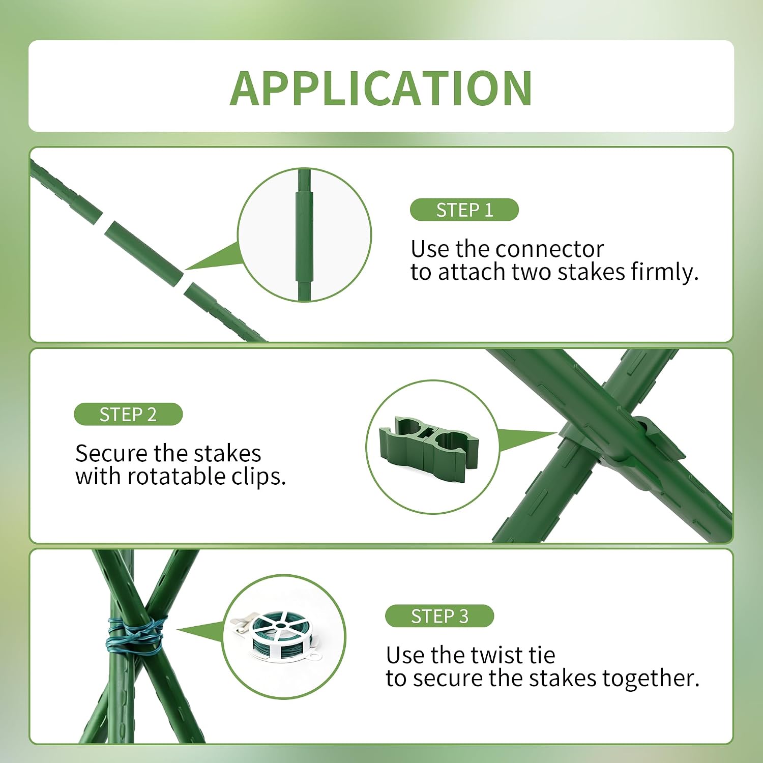 PROWORX Garden Plant Stakes, 16 Inch 30 Pack DIY 4ft 5ft 6ft Tomato Stakes | Plastic Coated Metal Plant Support Stakes
