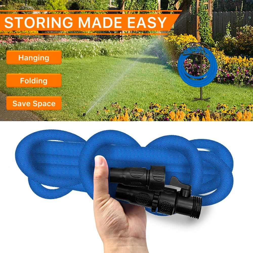 Garden Hose, 75ft Water Hose, Lightweight Outside Lawn Hose, Outdoor Hose for Yard Backyard, Collapsible & Car Wash