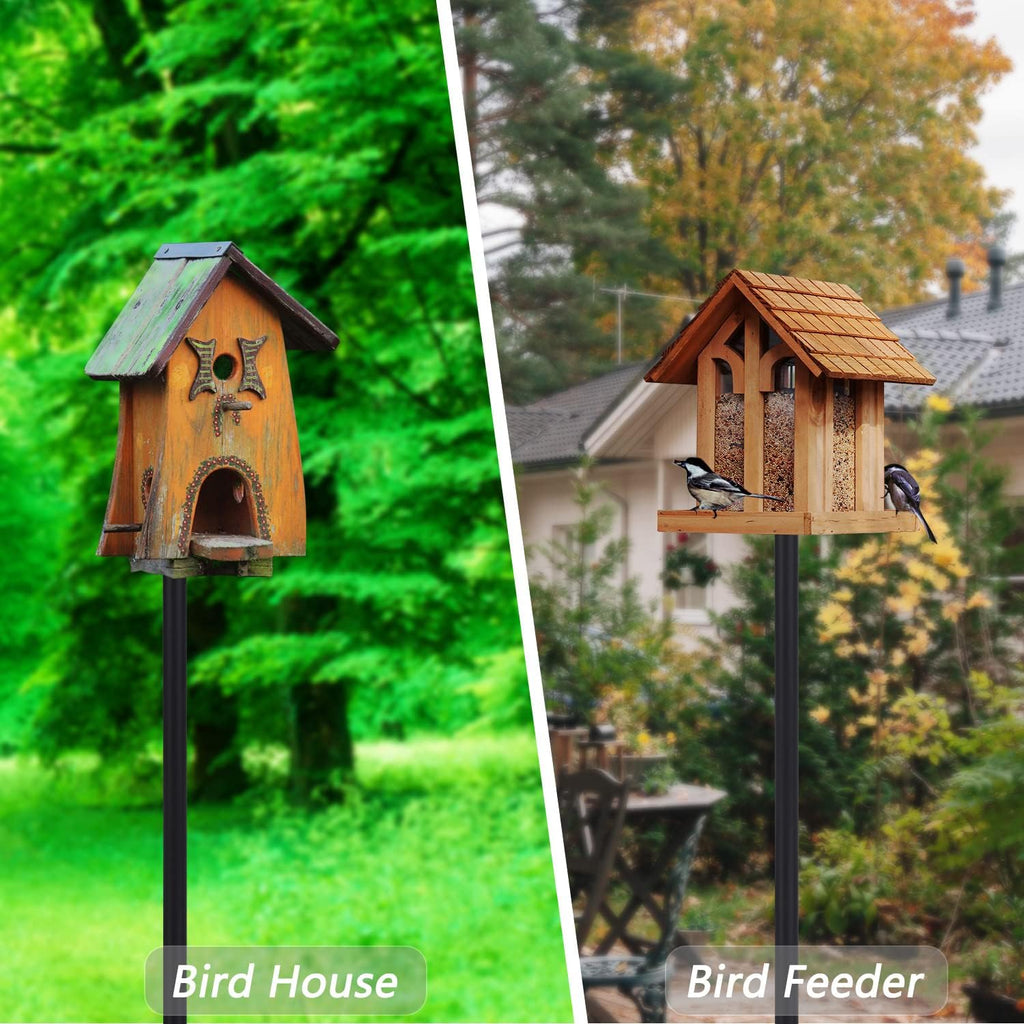 Bird Feeder Pole Kit, 79 Inch Bird House Pole for Outdoors Heavy Duty,5 Base Prongs Adjustable Birds Feeder Stand for