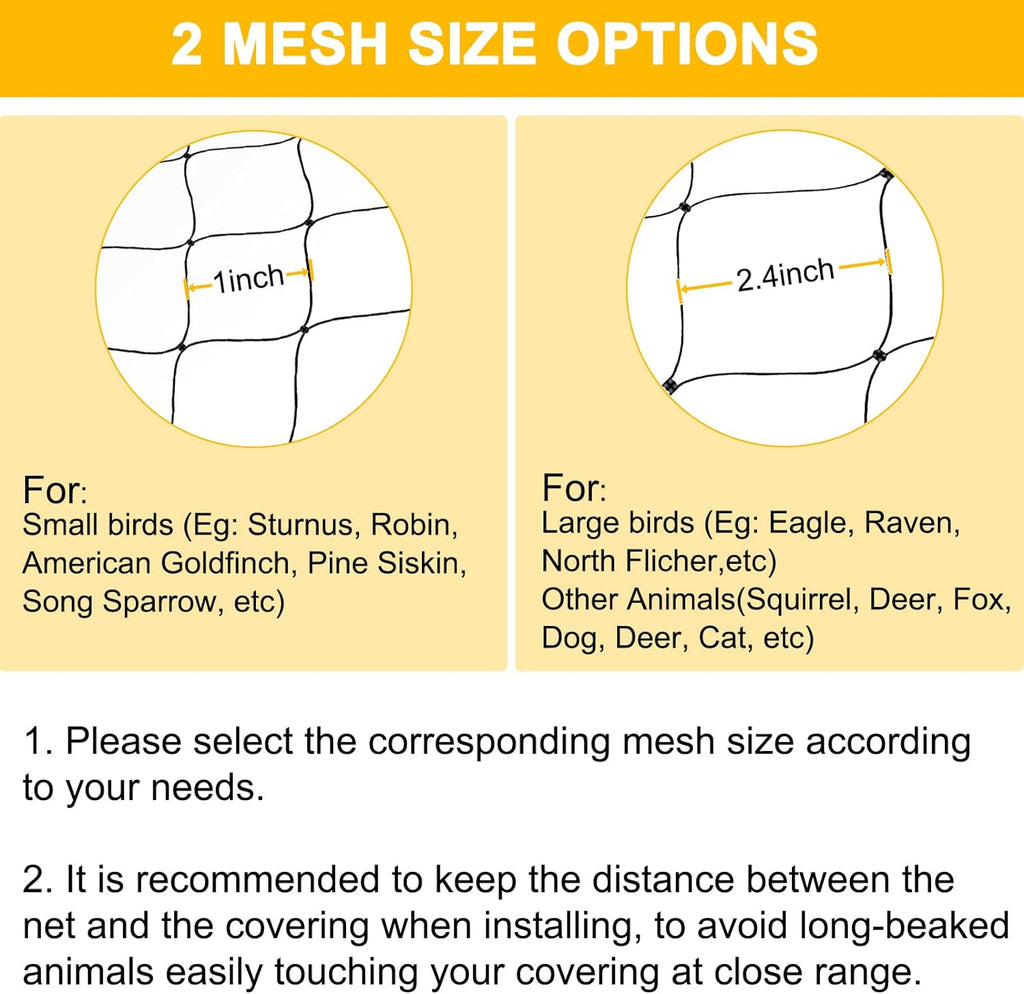 Bird Net 25'x50' with 1" Mesh Nylon Bird Netting for Garden, Poultry Netting Heavy Duty Aviary Netting Chicken Coop