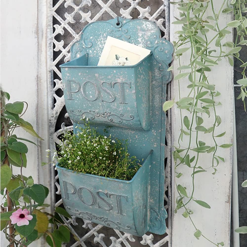 Metal Hanging Planter Wall Mounted Planters Metal Wall Planter Wall Vase Indoor Outdoor Wall Planter for Farmhouse