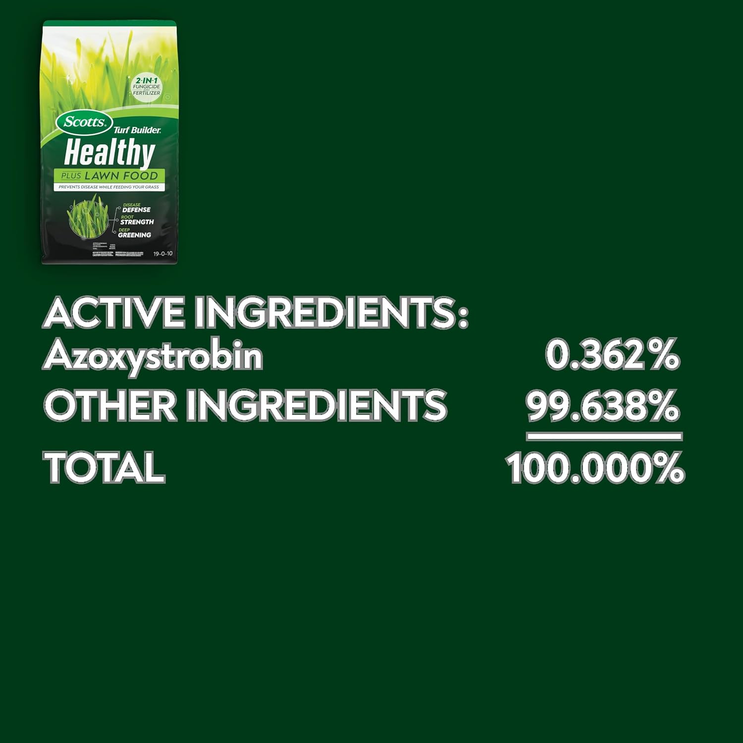 Scotts Turf Builder Healthy Plus Lawn Food, 13.70 lbs. | 2-in-1 Fungicide and Grass Fertilizer, Covers 4,000 sq. ft.
