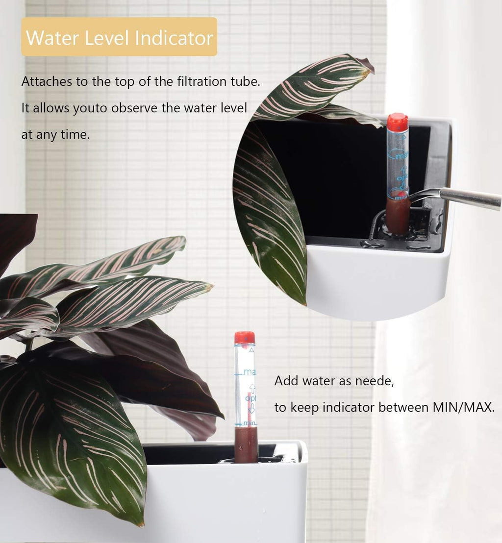 SAROSORA 14" Self Watering Planter Pots with Water Level Indicator, Rectangle Matte Plastic Window Box for Indoor