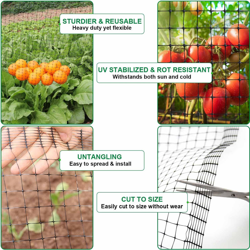 Mklsit Deer Netting Fence, 8ftx100ft Garden Netting Heavy Duty Bird Netting | UV Resistant, Garden Fruit Trees